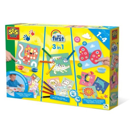 My first - Set pictura cu degete, colorare si lipirea formelor 3 in 1 - imagine 6